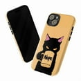 thumbnail image 3 of Grumpy Black Cat Phone Case, Funny "Nope" Coffee Mug Design, Sassy Cat Lover Protective Cover for iPhone 16 15 14 13 12 11 Pro Max Mini Plus, 3 of 6