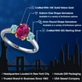 thumbnail image 2 of Gem Stone King 925 Silver and 10K Yellow Gold Red Created Ruby and Blue Zircon Engagement Ring for Women | 2.35 Cttw | Oval 8X6MM | Gemstone July Birthstone | Size 6, 2 of 6