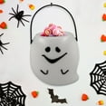 thumbnail image 4 of JeashCHAT 6 Pcs Mini Halloween Pumpkin Buckets, Cute Small Plastic Ghost Pumpkin Buckets Halloween Gifts, Pumpkin Candy Bucket with Handle, Halloween Decorations, White, 4 of 7