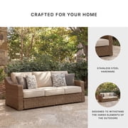 Signature Design by Ashley Caribou Crystal Outdoor Sofa with Cushion