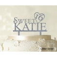 thumbnail image 1 of "Personalized Birthday Cake Topper Glitter Silver Cake Topper Color Option Available 5""-7"" Inches Wide", 1 of 1