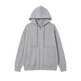 thumbnail image 5 of Zip Up Hoodies for Women Oversized Long Sleeve Fleece Jacket Sweatshirts | Hooded Zip Jacket with Pockets, Light Weight Loose Fit, Casual Preppy Cute, #01_Gray, L, 5 of 5