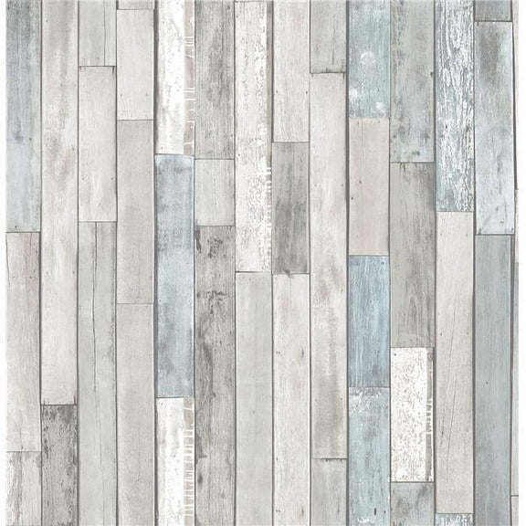 20.5 in. x 16.5 ft. Weathered Plank Shore Peel & Stick Wallpaper