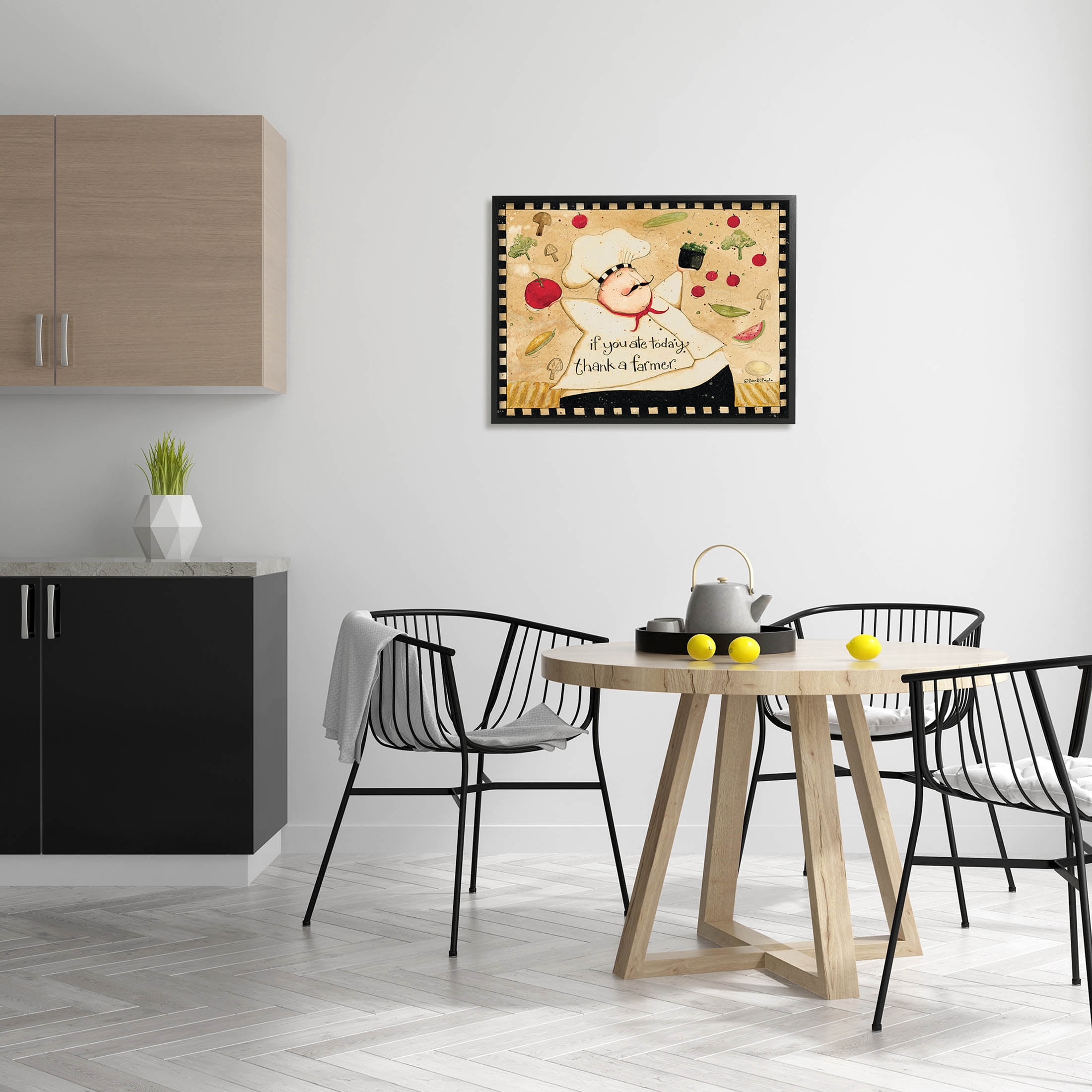 Thank A Farmer Vintage Produce Food & Beverage Graphic Art Black Framed Art Print Wall Art