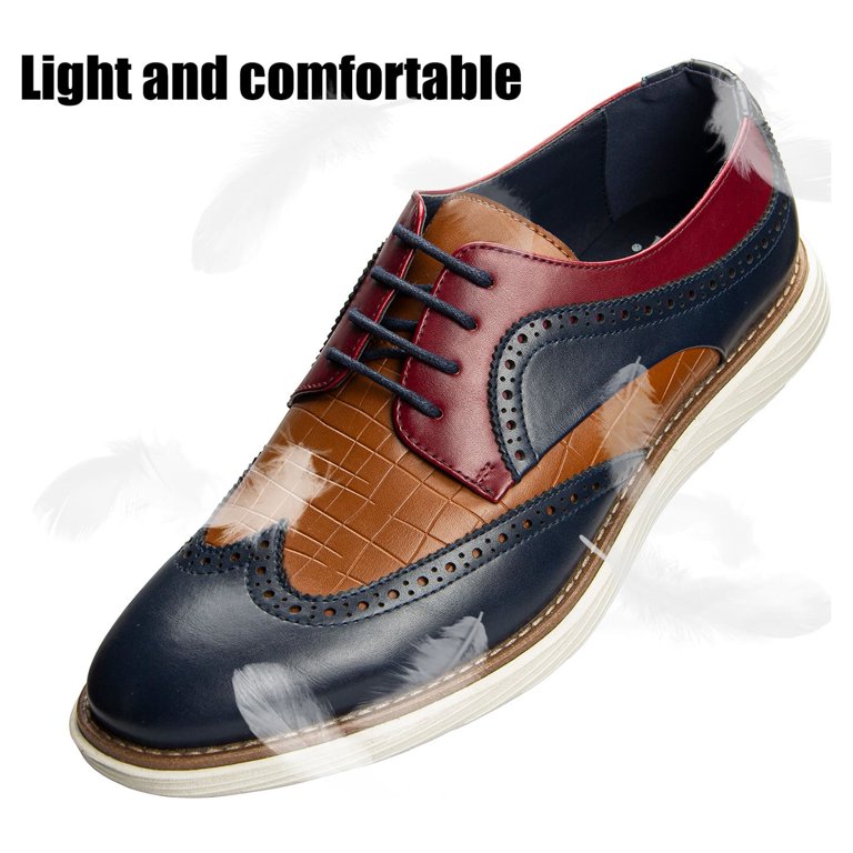 Jitai men\'s navy blue and red tie up dress shoes. Size 10 JITAI Men main image 2