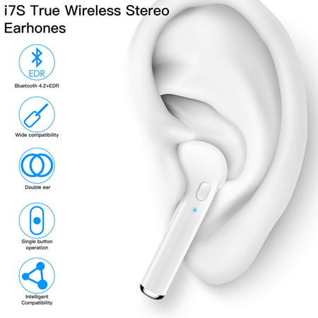 Wireless Earbuds Bluetooth Earbuds AICase Bluetooth Headphones Wireless Earbuds Stereo Earphone Cordless Sport Headsets White for iphone with Charging