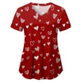 thumbnail image 4 of NIEWTR Women's V Neck Patterned Scrub Tops Breathable Medical Work Tunics with Pockets Stretch Fabric(Wine,2XL), 4 of 5