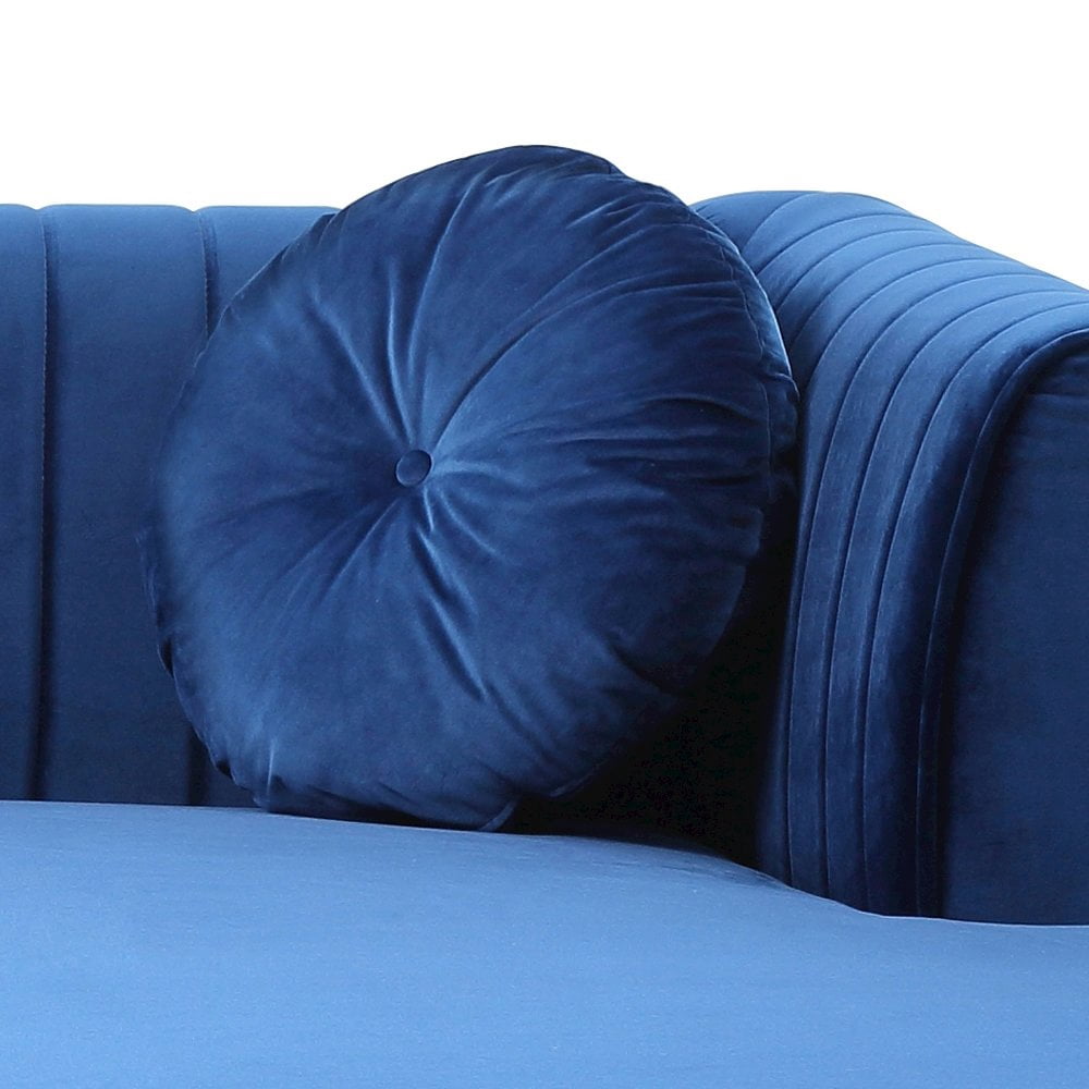 Glory Furniture Delray Sofa Chaise in Navy Blue Color