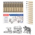 thumbnail image 1 of RUISTLI Estilografos (12 PCS) Rotuladores Punta Fina a Grueso,Plumas Negras Para Rotuladores y Dibujo,Estilógrafo para Caligrafía,Escribir,Diseñar,Cómic(12), 1 of 3