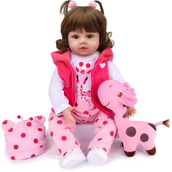 CHAREX Realistic Baby Doll - Reborn Baby Dolls Girl 18 inch Lifelike Newborn Baby Real Life Baby Dolls Reborn Toddler with Full Set Accessories Handm