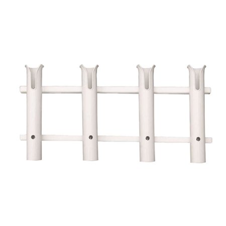 UPC: 0045038543440 | TACO Marine P03-064W 4-Rod Deluxe Poly Rod Rack – White