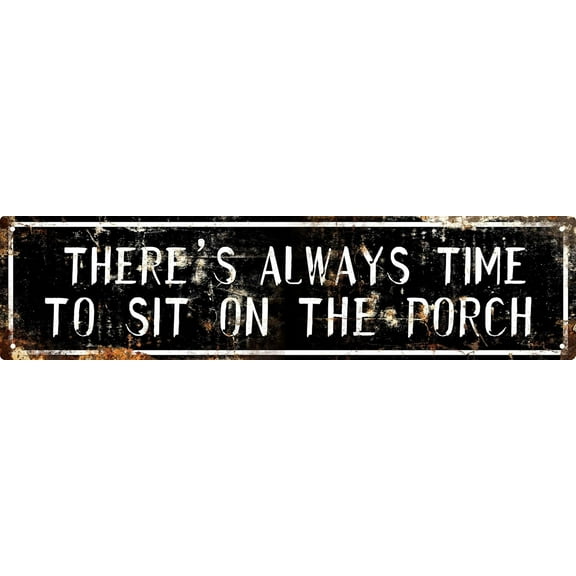 Metal Tin Signs - Farmhouse Cabin Wall Decor - Porch, Kitchen, Garden, Patio - 4x16 In