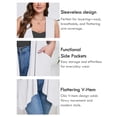 thumbnail image 5 of SHOWMALL Women's Plus Size Summer Shrugs with Pockets Sleeveless High Low Hem Draped White 4X Loose Fit Elegant Blazer Style Boleros Flowy Open Front Lightweight Cardigan, 5 of 8