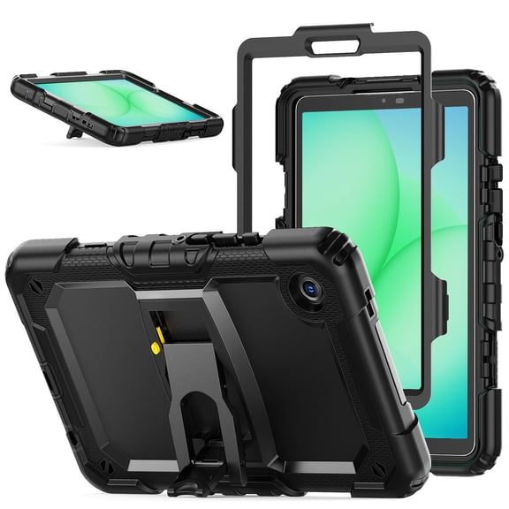 XYX for Samsung Galaxy Tab A9 Case 8.7 inch, 3in1 Heavy Duty Shockproof Tablet Cover with Stand, Shoulder Strap (2023, SM-X110/X115/X117), Black