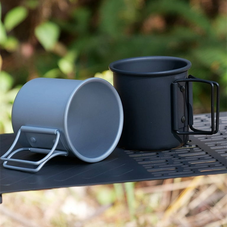  INIFLM Coffee Mug with Handle, Outdoor Water Mugs with Folding  Handles, Multipurpose Ergonomic Milk Tea Mug, Portable Water Cup with Lid  for Travel, Camping, Office, Outdoor. : Patio, Lawn & Garden