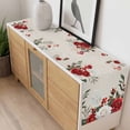 thumbnail image 4 of Red Green Valentine's Day Table Runner - 60 Inch Long, Kitchen Dining Table Runner Dresser Scarves, Summer Botanical Floral Rustic Farmhouse Decor for Coffee Tables Wedding Party Banquet, 4 of 8