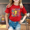thumbnail image 2 of Chemises Filles Saison de Rentrée Scolaire Imprimé Graphique Col Rond Manches Courtes Été Hauts Filles, T-Shirts Rouges 8 Ans-9 Ans, 2 of 4