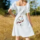 thumbnail image 5 of Sanama - Vestido de manga corta con caligrafía vestidos para eventos especiales Vestidos de mujer, 5 of 7