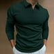 thumbnail image 1 of pstuiky manga larga para hombre, Camisa de color liso para hombre, jersey con solapa y botones de tira vertical, manga larga tops de invierno para hombre l, 1 of 6