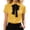 Yellow#9527, variant on Womens Short Sleeve Tshirts Ruffled Lapel Solid Color T-Shirts Bowtie Summer Tee Tops for Women