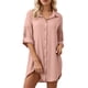 thumbnail image 1 of Vestido camisero de manga corta para mujer - Vestido informal de verano con botones y bolsillos irregulares, 1 of 5