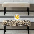 thumbnail image 5 of Jiueut Leopard Tropical Flower Leaf Print Dining Bench Slipcover, Breathable Bench Seat Protector Cover with Elastic Band Dustproof Rectangle Seat Cushion Long Chair Cover for Home Hotel, 5 of 7