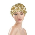 thumbnail image 3 of Kdxio Gold Drops Print Shower Cap for Women,Elastic and Reusable,Double Waterproof Layers Bathing Hat, 3 of 9
