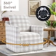 thumbnail image 2 of Bonzy Home 360° Swivel Accent Chair Set of 2, Modern Upholstered Armchair with Thick Cushion, Swivel Square Single Sofa Chair for Living Room Bedroom Study Balcony, Yellow Plaid, 2 of 8