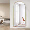 thumbnail image 1 of A2ZHOME Dolonm 71x24 Inch Arch Full Length Mirror – Modern Design Standing Floor Mirror with Gold Wooden Frame (asPic), 1 of 7