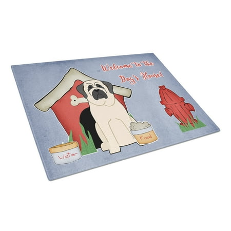 

Caroline s Treasures Dog House Collection Mastiff White Glass Cutting Board Large