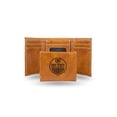 thumbnail image 1 of Edmonton Oilers  Laser Engraved Brown Trifold Wallet, 1 of 1
