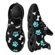 thumbnail image 1 of Zapatos planos con estampado de huellas de perro para mujer, zapatillas transpirables suaves con cordones, zapatos casuales de plataforma, 1 of 6