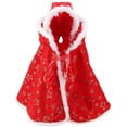 thumbnail image 1 of Capa con capucha para mascotas con sombrero, material cálido y cómodo de alta calidad, chal rojo con capucha para mascotas, el mejor regalo de Navidad y número (L), 1 of 5
