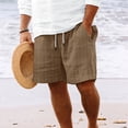 thumbnail image 2 of HCNTES Men's Cotton Running Shorts with Pockets Workout Bodybuilding Training Shorts(S,Coffee), 2 of 9