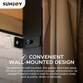 thumbnail image 6 of Sunjoy 10 x 12 ft Wall Mounted Gazebo with Weather Resistant Fabric Roof, Black Aluminum & Metal Frame Lean to Gazebo with Curtains and Netting, 6 of 11