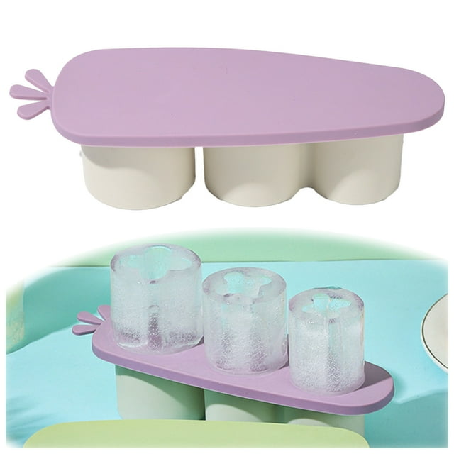 Large Silicone Tray For Cylinder Ice Cubes Reusable Ice Maker With Lid For Tumbler Cups Easy Release For And Drinks Cubes Ice Silicone Large Silicone Tray for Baby Food Silicone Freezer Tray 2 Cup Ice