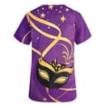 thumbnail image 4 of BiZtdJrK Mardi Gras Scrubs for Women Medical V Neck Short Sleeve Working Shirts 2025 Summer Fashion Graphic Scrub Tops with Pockets Purple M, 4 of 6