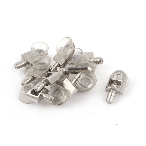 Unique Bargains 10 x Silver Tone Clear Suction Cup Shelf Support Pin