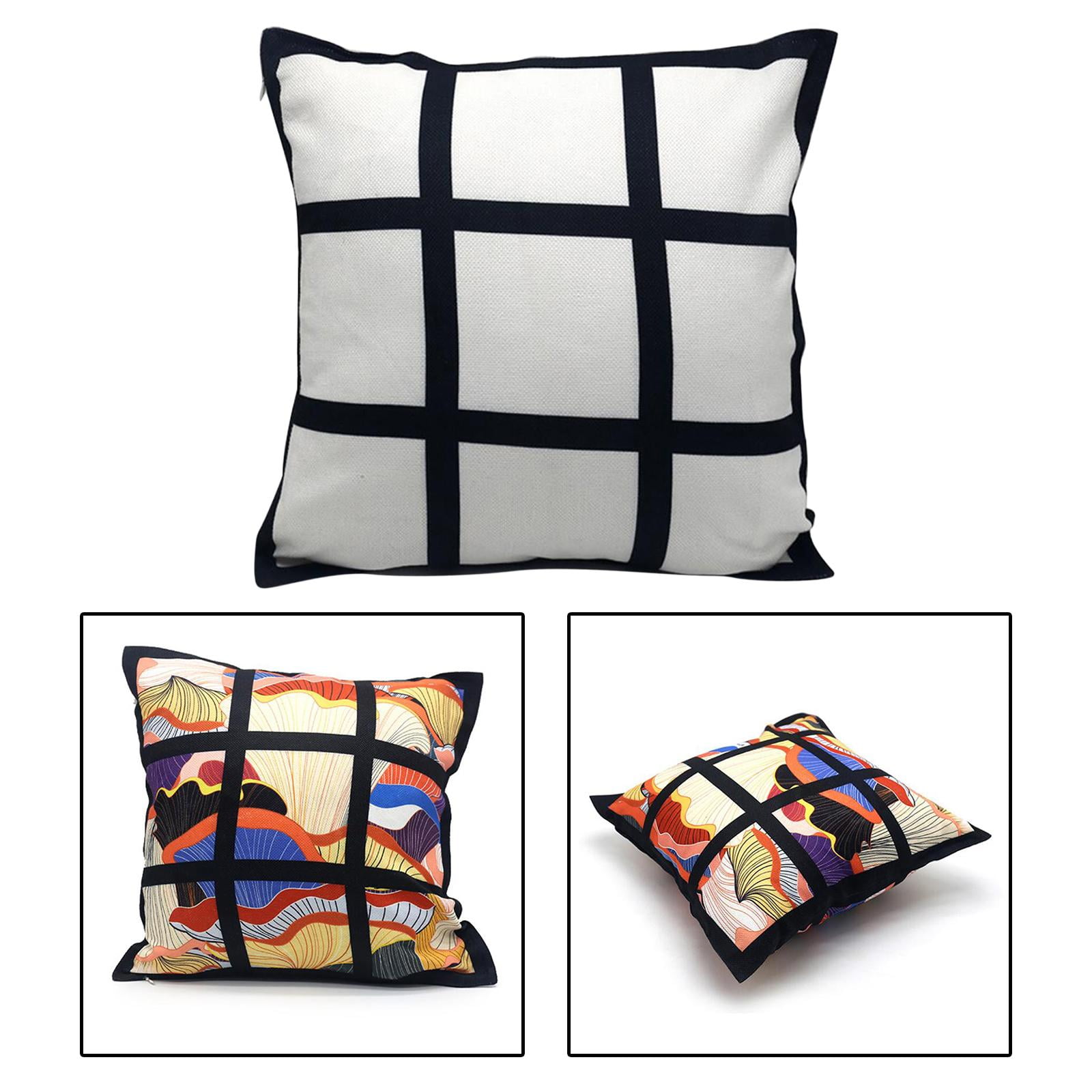 Sublimation Blank Throw pillow insserts Cover 40x40cm DIY Designed with 9 Panels Decorative No Pillow Insert for Home