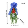 thumbnail image 3 of PALIFEUR 4th of July Wreath for Front Door, 12.6 Inch Patriotic Wreaths, Artificial Floral Spring Wreaths Decorations for Memorial Day Independence Day Veterans Day, Red Blue White, 3 of 4