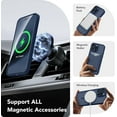 thumbnail image 3 of Magnetic for iPhone 14 Pro Case, [Compatible with MagSafe] [Full Camera Protection] Shockproof Protective Slim Translucent Matte Phone Case for iPhone 14 Pro 6.1'', Navy Blue, 3 of 14