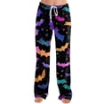 thumbnail image 6 of LHVUOA Halloween Lounge Pants for Women Cute Halloween Print Stretch Comfy Lounge Pants Casual Elastic Waist Pajama Pants, 6 of 6