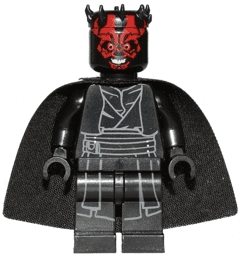 LEGO Star Wars Sith Minifigure - Darth Maul Evil Smile with Horns, Hood, and Lightsaber (75096)