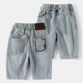 thumbnail image 2 of Kids Boy Jean Shorts Classic Wide Leg Jorts with Pockets Boy Shorts Size 8-10 Years, 2 of 6