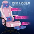 thumbnail image 6 of BestOffice Gaming Chair Office Chair with Footrest Lumbar Support Headrest Armrest Adjustable PC Gamer Chair (Pink), 6 of 7