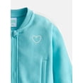 thumbnail image 2 of Wonder Nation Baby Girls Long Sleeve Full-Zip Tracksuit, 2 Piece, Sizes 0/3M-24M, 2 of 3