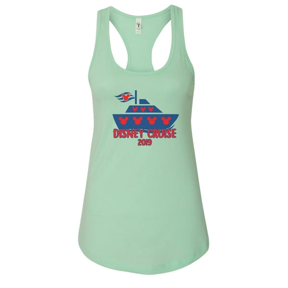 Women’s “Disney Cruise 2019” Next Level Racerback Tank Top USA MADE RB Clothing Co Mint, Large