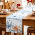 thumbnail image 5 of Blue Starfish Coastal Table Runner 72 Inches, Nautical Shell Coral Botanical Ocean Bed Runner Dresser Scarves Tabletop for Indoor Outdoor Parties/Ceremony/Banquet, 14" x 72", 5 of 9