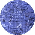 thumbnail image 1 of Ahgly Company Machine Washable Indoor Round Oriental Blue Industrial Area Rugs, 5' Round, 1 of 4
