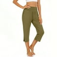 thumbnail image 4 of Gamivast Capri Pants for Women Baggy High Elastic Waist Yoga Pants with Pockets Stretchy Soft Side Slip Comfy Workout Trousers Trendy Casual Wear, 4 of 7